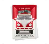 Nostalgic-Art 10301 Volkswagen VW - Bon Voyage, tôle Carte Postale 10 x 14 cm Métal, Multicolore, 10 x 14 x 0,2 cm