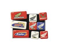 Nostalgic-Art Aimants pour frigo rétro, 9 pièces, Honda - Logo Evolution - Idée de Cadeau pour Motards, décoration pour Tableau magnétique, Design Vintage