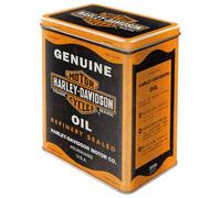 Harley-Davidson Boîte de Conservation Métal Vintage 3L Noir et Orange
