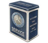 Nostalgic-Art Boîte de conservation rétro L, 3 l, Mercedes-Benz - Service Emblem Blue - Idée cadeau pour fans de moteur, Official License Product (OLP), grande récipient métallique, design vintage