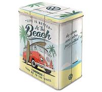 Nostalgic-Art Boîte de conservation rétro L, VW Bulli - Beach - Idée de cadeau pour le bus VW, Grande récipient à café métallique, Design vintage, 3 l