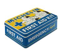 Nostalgic-Art Boîte de conservation rétro plat, 2,5 l, Michelin - First Aid Kit - Idée de cadeau pour fans de moteur, récipient en tôle avec couvercle, design vintage