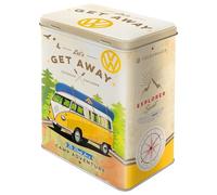 Nostalgic-Art Boîte rétro L, Bulli T1 - Get Away - Idée de Cadeau pour Le Bus VW, Grande récipient à café métallique, Design Vintage, 3 l