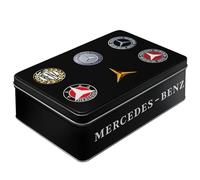 Nostalgic-Art Boîte rétro plat, Mercedes-Benz - Logo - Idée de cadeau pour fans d'automobiles, Récipient avec couvercle, Design vintage, 2,5 l