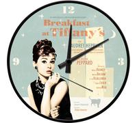 Nostalgic-Art-Breakfast at Tiffany's-Horloge Murale-Bleu-Diamètre: 31 cm