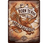 Nostalgic Art Harley Davidson - Born to Ride, panneau en fer-bla 40 cm x 30 cm