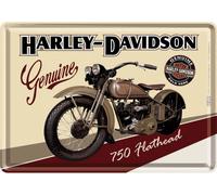 Nostalgic Art Harley-Davidson Flathead, carte postale métallique 14 cm x 10 cm