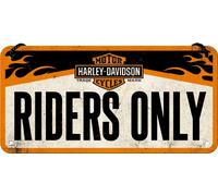 Nostalgic Art Harley-Davidson - Riders Only, signe décoratif 20 cm x 10 cm