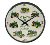 Nostalgic-Art Horloge Murale rétro John Deere - Modèle Chart - Idée Cadeau pour Les Fans de tracteurs - Grande Horloge de Cuisine avec Cadre en métal - 31 cm