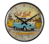 Nostalgic-Art Horloge rétro, Ø 31 cm, VW Bulli - Let's Get Lost | original Volkswagen license product (OLP), horloge analogique, design vintage, Idée cadeau pour fans du VW Bus