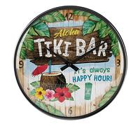 Nostalgic-Art, Horloge rétro, Open Bar Tiki Bar - Cadeau pour Les Amateurs de Cocktails, décoration Murale Cuisine, Déco Design Vintage, Ø 31 cm