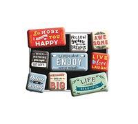 Nostalgic-Art Lot d'aimants rétro, 9 pcs, Enjoy Life | pour frigo, design vintage, Idée cadeau avec citation