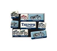 Nostalgic-Art Lot d'aimants rétro pour frigo, Triumph - Chart - Idée de Cadeau pour Motards, déco pour Tableau magnétique, Design Vintage, 9 pièces