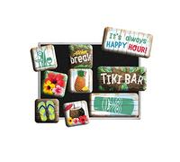 Nostalgic-Art, Lot de 9 aimants rétro pour réfrigérateur Open Bar - Tiki Bar - Idée Cadeau pour Les Amateurs de Cocktails - Kit magnétique pour Tableau magnétique - Design Vintage
