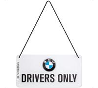 Nostalgic-Art Plaque à suspendre rétro, 10 x 20 cm, BMW - Drivers Only | original BMW license product (OLP), en métal, design vintage, Idée cadeau pour fans de BMW