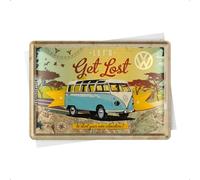 Nostalgic Art Plaque en Metal 10 x 14 cm - VW Bulli - Let's Get Lost