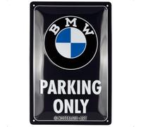 Nostalgic-Art Plaque rétro, 20 x 30 cm, BMW - Parking Only Classic | original BMW license product (OLP), en métal, design vintage, Idée cadeau pour fans de BMW