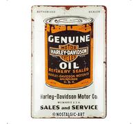 Nostalgic-Art Plaque rétro, 20 x 30 cm, Harley-Davidson - Genuine Oil Can - Idée de cadeau pour motards, en métal, design vintage