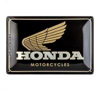 Nostalgic-Art Plaque rétro, 20 x 30 cm, Honda MC - Logo Gold | original Honda license product (OLP), en métal, design vintage, Idée cadeau pour fans de moteur