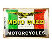 Nostalgic-Art Plaque rétro, 20 x 30 cm, Moto Guzzi - Motorcycles Italia - Idée cadeau pour motards, Official License Product (OLP), en métal, design vintage