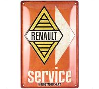 Nostalgic-Art Plaque rétro, 20 x 30 cm, Renault - Service - Idée cadeau pour fans de Renault, Official License Product (OLP), en métal, design vintage