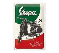 Nostalgic-Art Plaque rétro, 20 x 30 cm, Vespa - Italian Classic | original Vespa license product (OLP), en métal, design vintage, Idée cadeau pour fans de Vespa