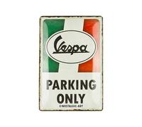 Nostalgic-Art Plaque rétro, 20 x 30 cm, Vespa - Parking Only Italian - Idée cadeau pour fans des scooters, Official License Product (OLP), en métal, design vintage