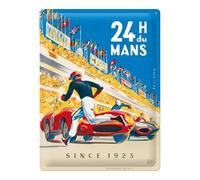 Nostalgic-Art Plaque rétro, 30 x 40 cm, 24h Le Mans - Racing Poster Blue - Idée de cadeau pour fans de moteur, en métal, design vintage
