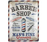 Nostalgic-Art Plaque rétro, 30 x 40 cm, Barber Shop - Idée de cadeau pour hommes, en métal, design vintage