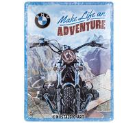 Nostalgic-Art Plaque rétro, 30 x 40 cm, BMW - Adventure | original BMW license product (OLP), en métal, design vintage, Idée cadeau pour fans de moteur