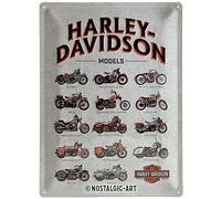 Nostalgic-Art Plaque rétro, 30 x 40 cm, Harley - Model Chart | original Harley-Davidson license product (OLP), en métal, design vintage, Idée cadeau pour motards