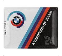 Nostalgic-Art Plaque rétro, 30 x 40 cm, Official License Product (OLP), BMW Motorsport - Tradition Of Speed - Idée de cadeau pour fans de BMW, en métal, design vintage