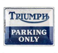 Nostalgic-Art Plaque rétro, 30 x 40 cm, Triumph - Parking Only | original Triumph license product (OLP), en métal, design vintage, Idée cadeau pour motards