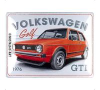 Nostalgic-Art Plaque rétro, 30 x 40 cm, VW Golf - GTI 1976 | original Volkswagen license product (OLP), en métal, design vintage, Idée cadeau pour fans du VW Bus