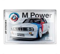 Nostalgic-Art Plaque rétro, 40 x 60 cm, BMW Motorsport - M Power E30 - Idée cadeau pour fans de BMW, Official License Product (OLP), en métal, design vintage