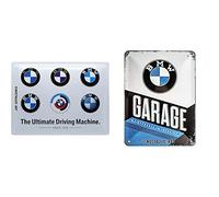 Nostalgic-Art Plaque vintage, BMW - Logo Evolution - Déco design retro, 30 x 40 cm Retro Tin Sign & Plaque Vintage BMW - Garage - Idée de Cadeau pour Les Fans d'accessoires Automobiles, 15 x 20 cm