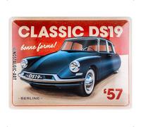 Nostalgic-Art Plaque vintage, DS - Classic DS19 Berline - Idée de cadeau pour fans de voitures, en métal, Design rétro pour la décoration, 30 x 40 cm