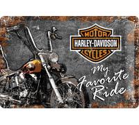 Nostalgic-Art Plaque Vintage Harley-Davidson Favourite Ride - Idée de Cadeau pour Les Fans de Moto, en métal, Déco Design Retro, 20 x 30 cm