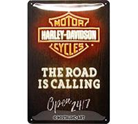 Nostalgic-Art Plaque Vintage Harley-Davidson - Neon - Idée de Cadeau pour Les Fans de Moto, en métal, Design Retro pour la décoration, 20 x 30 cm