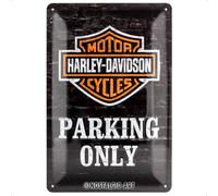 Nostalgic-Art Plaque Vintage Harley-Davidson Parking Only - Idée de Cadeau pour Les Fans de Moto, en métal, Déco Design Retro, 20 x 30 cm