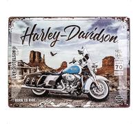 Nostalgic-Art Plaque Vintage, Harley-Davidson - Route 66 Road King - Idée de Cadeau pour Fans de Moto, en métal, Déco Design Retro, 30 x 40 cm