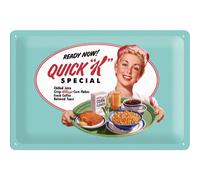 Nostalgic-Art Plaque Vintage Kellogg's Quick K Menu - Idée de Cadeau pour la Cuisine, en métal, Design Retro pour la décoration, 20 x 30 cm