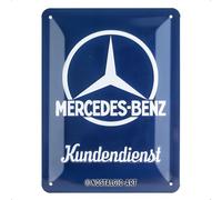 Nostalgic-Art Plaque vintage Mercedes-Benz - Kundendienst - Cadeau pour les fans d'accessoires automobiles, en métal, Déco design retro, 15 x 20 cm 26226