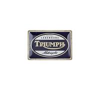 Nostalgic-Art Plaque Vintage, Triumph - Motorcycle - Idée de Cadeau pour Fans de Moto, en métal, Design rétro pour la décoration, 20 x 30 cm