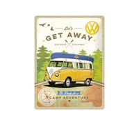 Nostalgic-Art Plaque Vintage Volkswagen - Bulli T1 - Let's Get Away - Idée de Cadeau pour Le Bus VW, en métal, Déco Design Retro, 30 x 40 cm