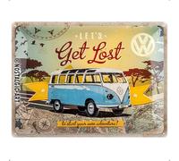 Nostalgic Art - Plaque décorative en métal en relief 40 x 30 cm Van VW - Let's Get Lost multicolore G