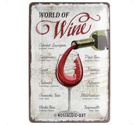 Nostalgic-Art 22265, Open Bar, World of Wine, plaque de 20 x 30 cm G