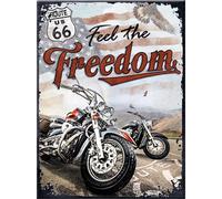 Nostalgic Art Route 66 Freedom, aimant 8 cm x 6 cm