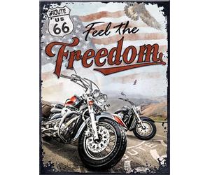 Nostalgic Art Route 66 Freedom, aimant 8 cm x 6 cm
