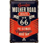 Nostalgic Art Route 66 The Ultimate Road Trip, panneau en fer-bl 30 cm x 20 cm